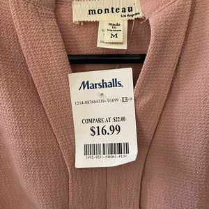 NEW M MONTEAU Pale Dusty Mauve Summer Shirtdress